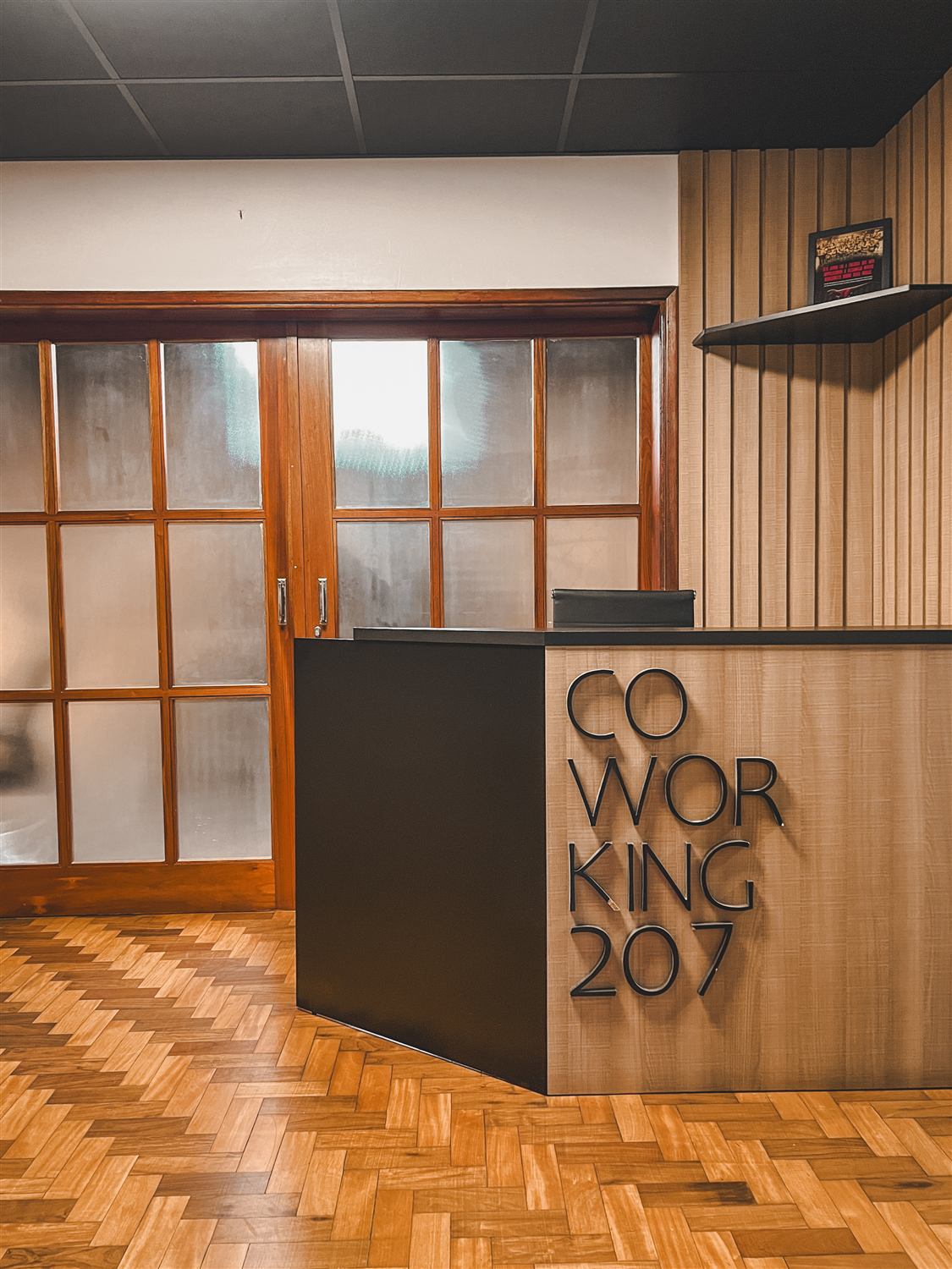 Recepção do coworking no 207 Distrito